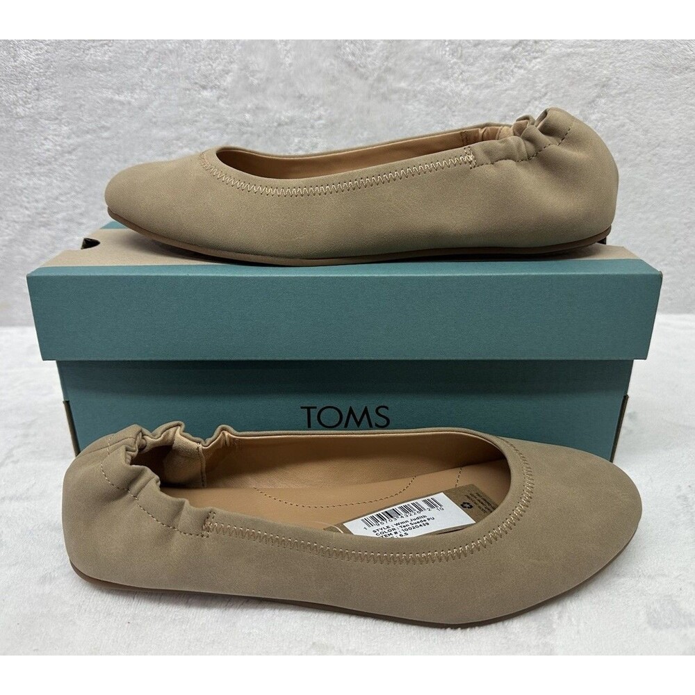 TOMS Judith Women’s Flats Brown Size 6.5 Slip On Stretch Textile Comfort Shoes